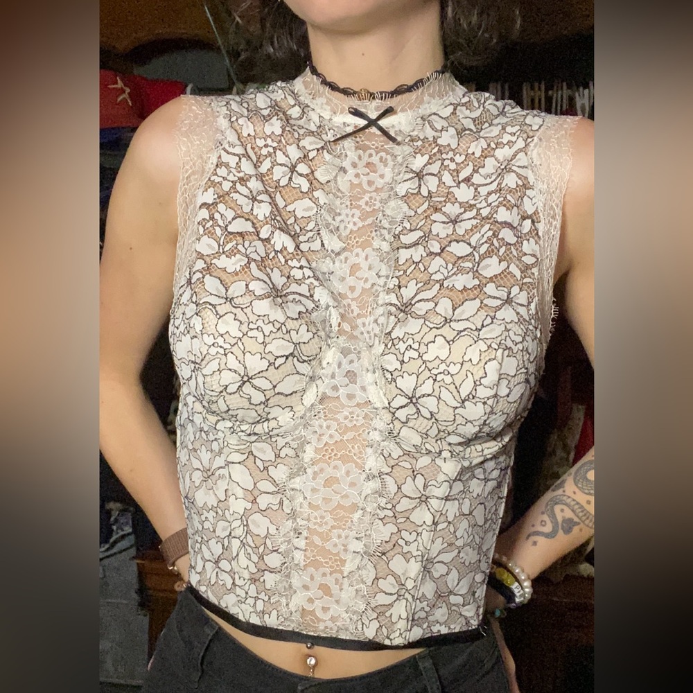 Vintage Backless White Lace VS Corset